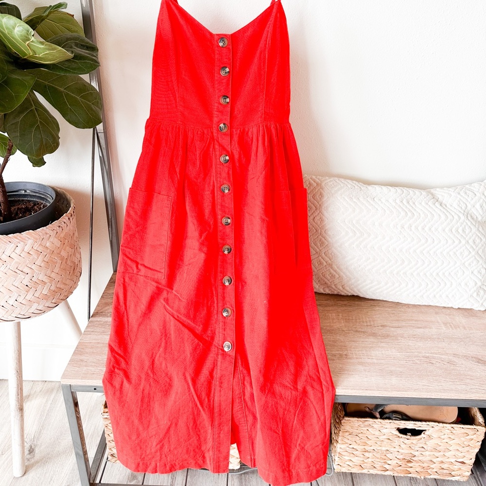 Red Spaghetti strap dress